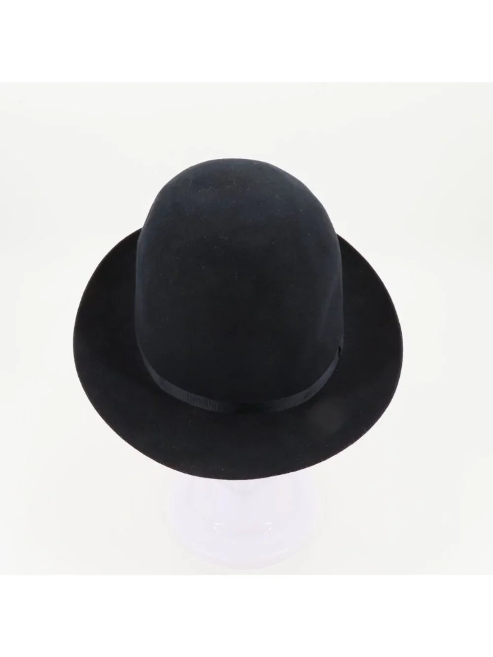 VTG Burberrys Womens Medium M Dark Navy Blue Bowler Derby Hat Made in England